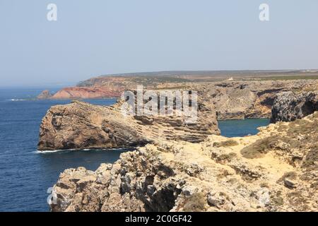 Kap Saint Vincent an der Algarve, Südportugal Stockfoto