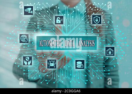 Handschrift Text Schreiben automatisierte Datenanalyse. Konzeptionelles Foto Künstliche Intelligenz und Deep Learning Technologie Stockfoto