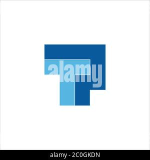 Buchstabe tp quadratisch geometrisches buntes Design Logo Vektor Stock Vektor