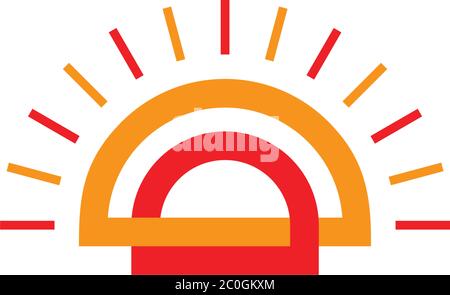 Bunt verknüpft Sonnenlicht Design Logo Vektor Stock Vektor