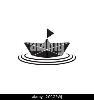 Dreieck Mosaik Papier Schiff Boot Symbol Vektor Stock Vektor