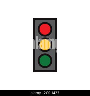Flaches Ampelsymbol. Vektorgrafik entwerfen Stock Vektor