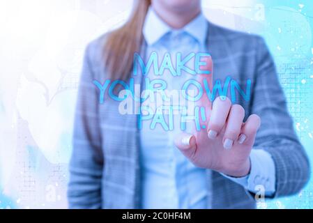 Handschrift Text Schreiben Machen Sie Ihren eigenen Weg. Konzeptionelles Foto, das entscheidet, welche Marke oder Geschäft für Sie richtig ist Stockfoto