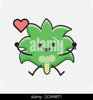 Eine Illustration von Niedlichen Kokosnuss Baum Maskottchen Vektor-Charakter in flachem Design-Stil Stock Vektor