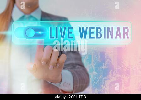 Live-Webinar: Text schreiben. Geschäftsfoto mit Internet Education Chat Chat-Chat auf Kommunikation Digital Web und Social Stockfoto