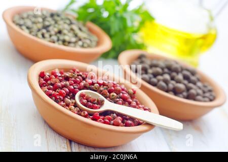 verschiedene Arten von Pfeffer Stockfoto