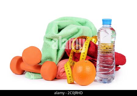 Das Badetuch, isoliert auf weiss Stockfoto