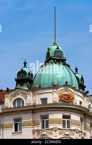 Grand Hotel Union (seit 1905) in Ljubljana, Slowenien Stockfoto