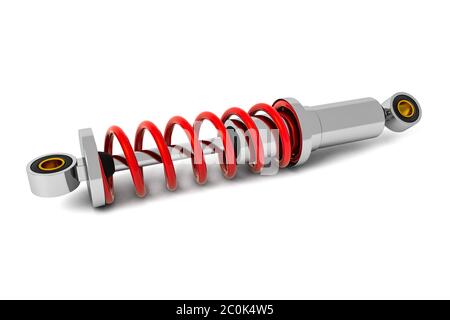 Auto Stoßdämpfer isoliert auf weißem Hintergrund - 3D-Rendern Stockfoto