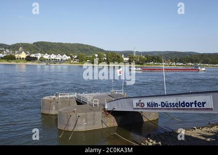 Bad Breisig (Deutschland) - Rhein und Steg Stockfoto