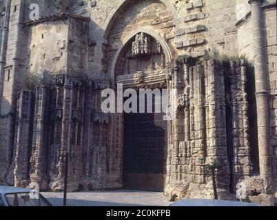 IGLESIA BÜRGERMEISTER PRIORAT - PUERTA DEL PERDON - SIGLO XV. ORT: IGLESIA BÜRGERMEISTER PRIORAL. PUERTO DE SANTA MARIA. Cadiz. SPANIEN. Stockfoto