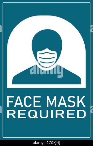 Vektordarstellung „Gesichtsmaske erforderlich“. Coronavirus, Covid-19-Prävention. Neue normale Stock Vektor