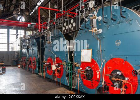 Lemmer, Provinz Friesland Niederlande 05-20-2020, Bild des Pumpwerks Wouda am IJsselmeer, dem größten Dampfpumpwerk Stockfoto