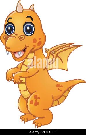 Niedliche Baby Drachen stehen Stock Vektor