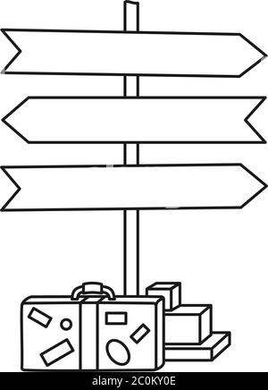 Linienkunst Schwarz-Weiß-Urlaubszeiger Stock Vektor