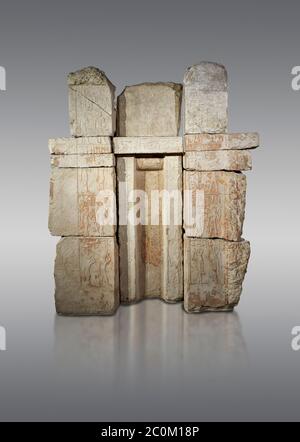 Alte ägyptische Falsche Türstele der Prinzessin Wehemnefret, Kalkstein, Altes Königreich, 4. Dynastie (2543-2435 v. Chr.), Gizeh, Westlicher Friedhof, mastaba von Wehe Stockfoto