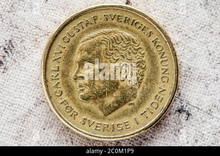Vorderseite 10 schwedische Kronen Stockfoto