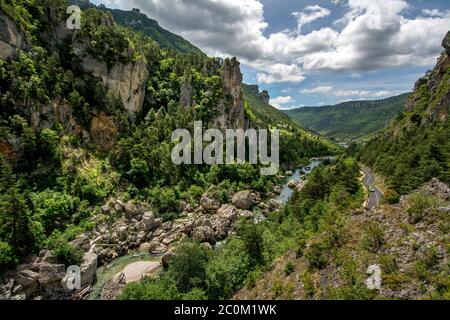 Gorges du Tarn. UNESCO-Weltkulturerbe. Grands Causses Regional Natural Park. Lozere. Okzitanien. Frankreich Stockfoto