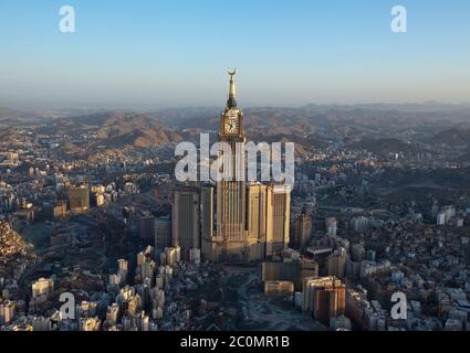 Abraj Al Bait, Saudi-Arabien, Makkah Royal Clock Tower (Areal Blick) Stockfoto
