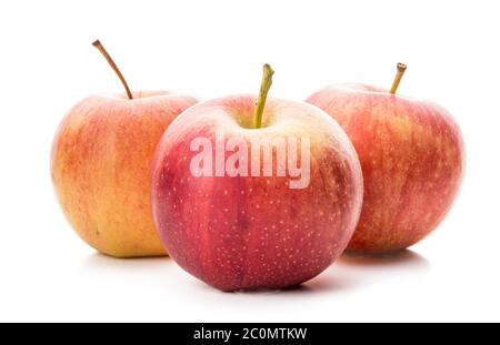 Reifer roter Apfel isoliert auf einem weißen Stockfoto