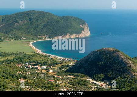 Die Panorama-Ansicht der Stadtstrand in Montenegro Stockfoto