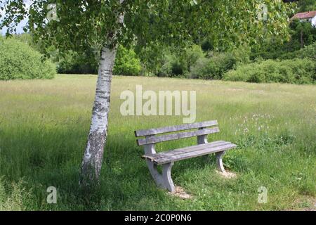 Sitzbank im Freien Stockfoto