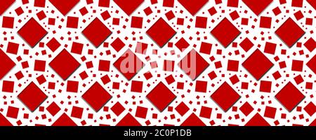 Serie von geometrischen abstrakten nahtlosen Mustern mit roten Quadraten Stockfoto