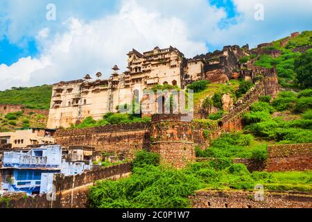 Der Garh Palace ist ein mittelalterlichen Palast in Bundi in Rajasthan, einem Bundesstaat in Indien Stockfoto