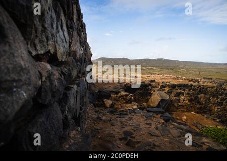 Buschiribana Gold Mill Ruinen auf Aruba Stockfoto