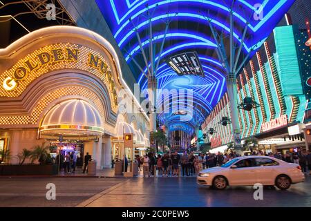 Las Vegas, Nevada - 30. August 2019: Golden Nugget in der Fremont Street in Las Vegas, Nevada, USA. Stockfoto