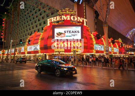 Las Vegas, Nevada - 30. August 2019: Sam Boyd's Fremont Casino in der Fremont Street in Las Vegas, Nevada, USA. Stockfoto