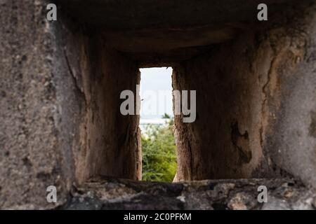 Blick von Fort Louis mit Blick auf Marigot Bay und die Stadt Von Marigot auf St. Martin in der Karibik Stockfoto