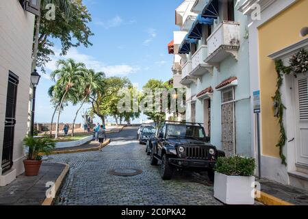 Tropisches und koloniales Old San Juan Stockfoto