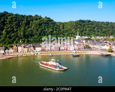 Sankt Goar ist eine Stadt am Westufer des Mittelrhein in Deutschland Stockfoto