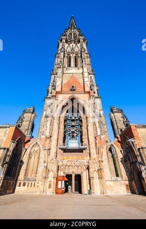 Der neugotischen Kirche St. Nikolaus ist eine lutherische Kirche in Hamburg, Deutschland Stockfoto