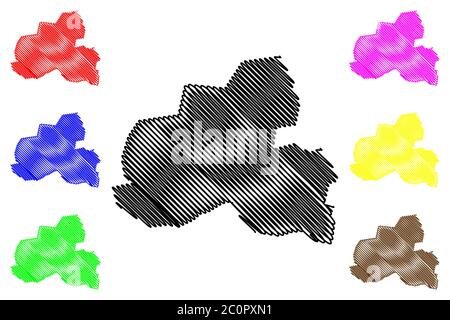 Tuzla City (Bosnien und Herzegowina, Bosnien-Herzegowina) Karte Vektor Illustration, Scribble Sketch Stadt Tuzla Karte Stock Vektor