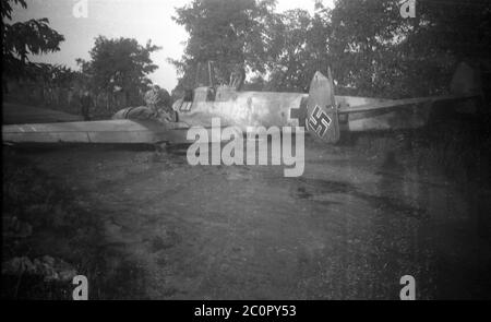 Wehrmacht Luftwaffe Messerschmitt Bf 110 - Deutsche Luftwaffe Messerschmitt Me 110 Stockfoto