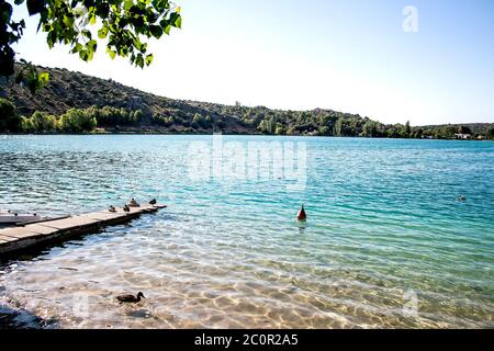 Landschaft im Naturpark Lagunas de Ruidera in Castilla-La Mancha, Spanien Stockfoto