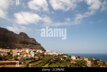 Landschaft in Hermigua, La Gomera, Kanarische Inseln, Spanien Stockfoto