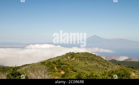 Der Teide im Garajonay Nationalpark in La Gomera, Kanarische Inseln, Spanien Stockfoto