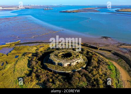 Fort Hoo by Drone , River Medway in Kent, England Stockfoto