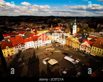 Platz der Freiheit, Namesti Miru, in Klatovy Stockfoto