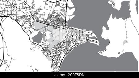 Stadtvektor Stadtplan von Qui Nhon, Vietnam Stock Vektor