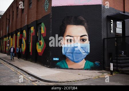 Graffiti-Kunstwerke von Graffiti Life on a Wall in Shoreditch, East London während der Covid-19 Pandemie 2020. Stockfoto