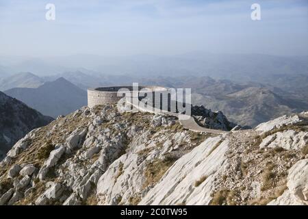 Sicht auf Lovcen Berg Fürsten Njegos Mausoleum Stockfoto