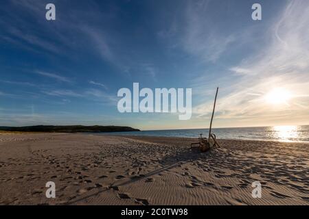 Wilde und einsame Playa de Rostro, Costa da morte , Finisterre, Provinz A Coruña, Galicien, Spanien Stockfoto