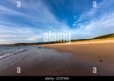 Wilde und einsame Playa de Rostro, Costa da morte , Finisterre, Provinz A Coruña, Galicien, Spanien Stockfoto