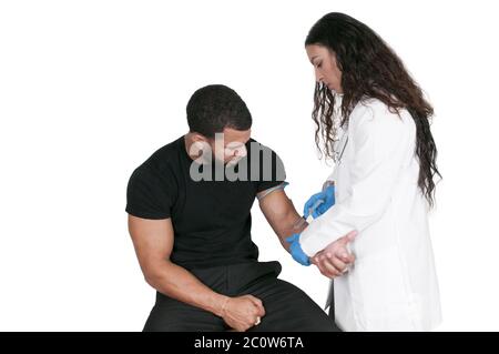 Arzt untersuchen Patienten Stockfoto