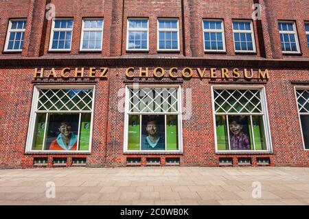 HAMBURG, DEUTSCHLAND - Juli 07, 2018: Hachez Chocoversum ist ein Schokoladenmuseum in der Stadt Hamburg, Deutschland Stockfoto