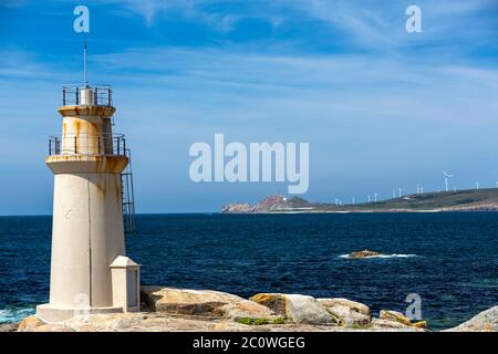 Faro de Muxía, Punta da Barca Costa da Morte, Muxia, PROVINZ Coruña, Galicien, Spanien Stockfoto